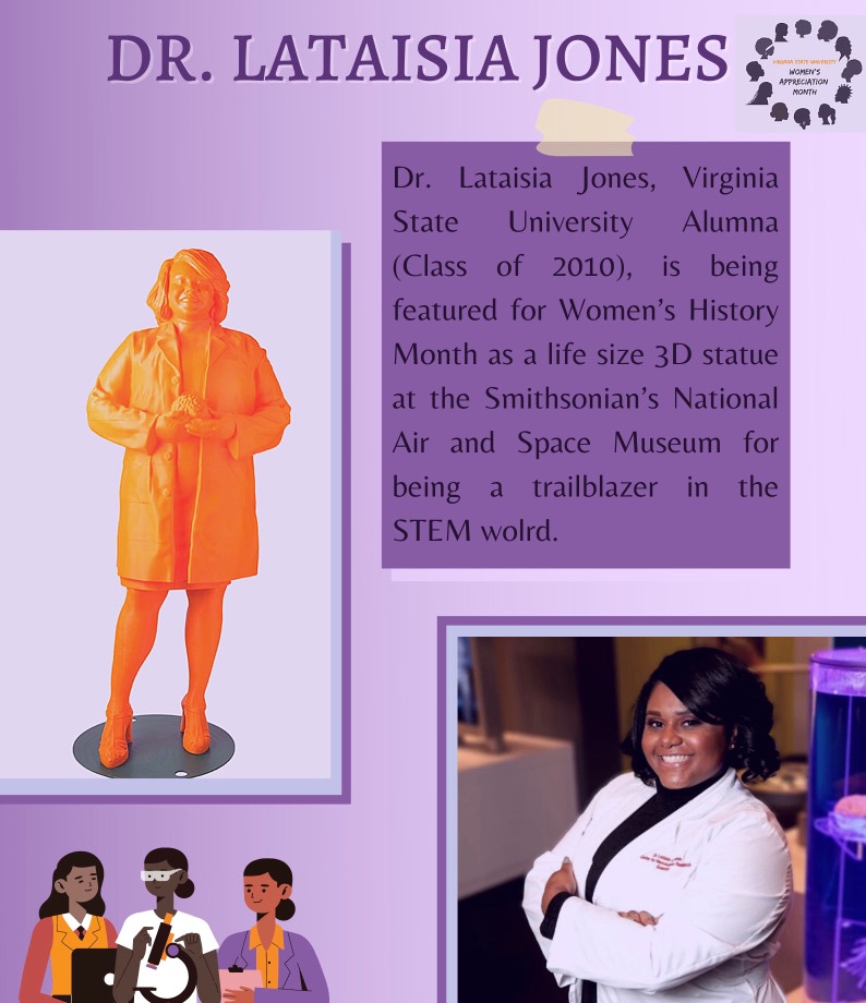 WAM Spotlight 💜

We thank you for showing us that anything is possible, and that ANYONE can work in STEM. We are reminded that, if a girl is inspired to pursue STEM, then she can change the world! 💜🌍
 
#WAM2022 #VSUMade #SheCan #WomenInSTEM #BlackInStem #RepresentationMatters