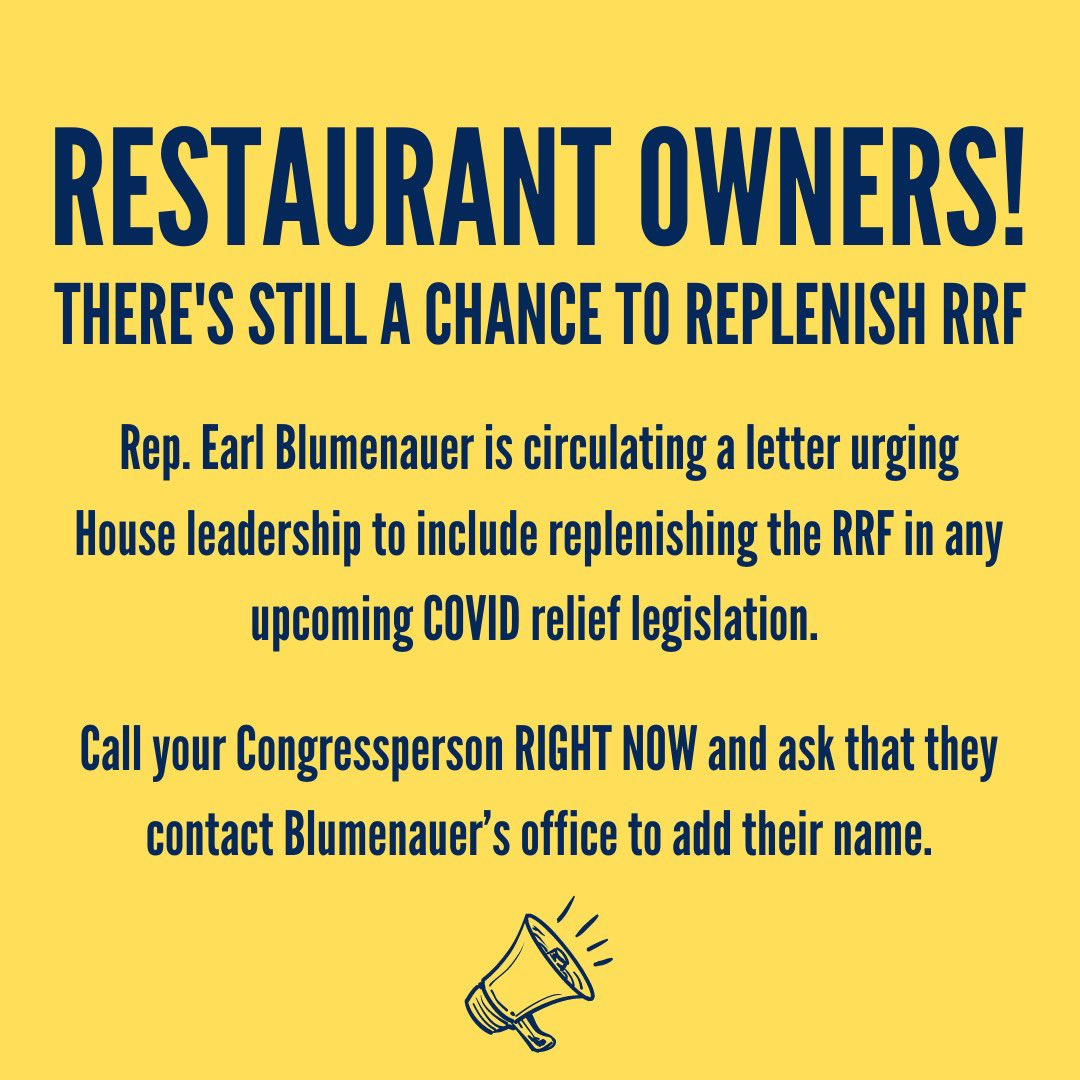 202-224-3121 IS THE BEST NUMBER TO CALL. Please take 2 minutes and help us. Call your member of Congress and tell them to refill the restaurant revitalization fund. <a href="/IndpRestaurants/">Independent Restaurant Coalition</a>