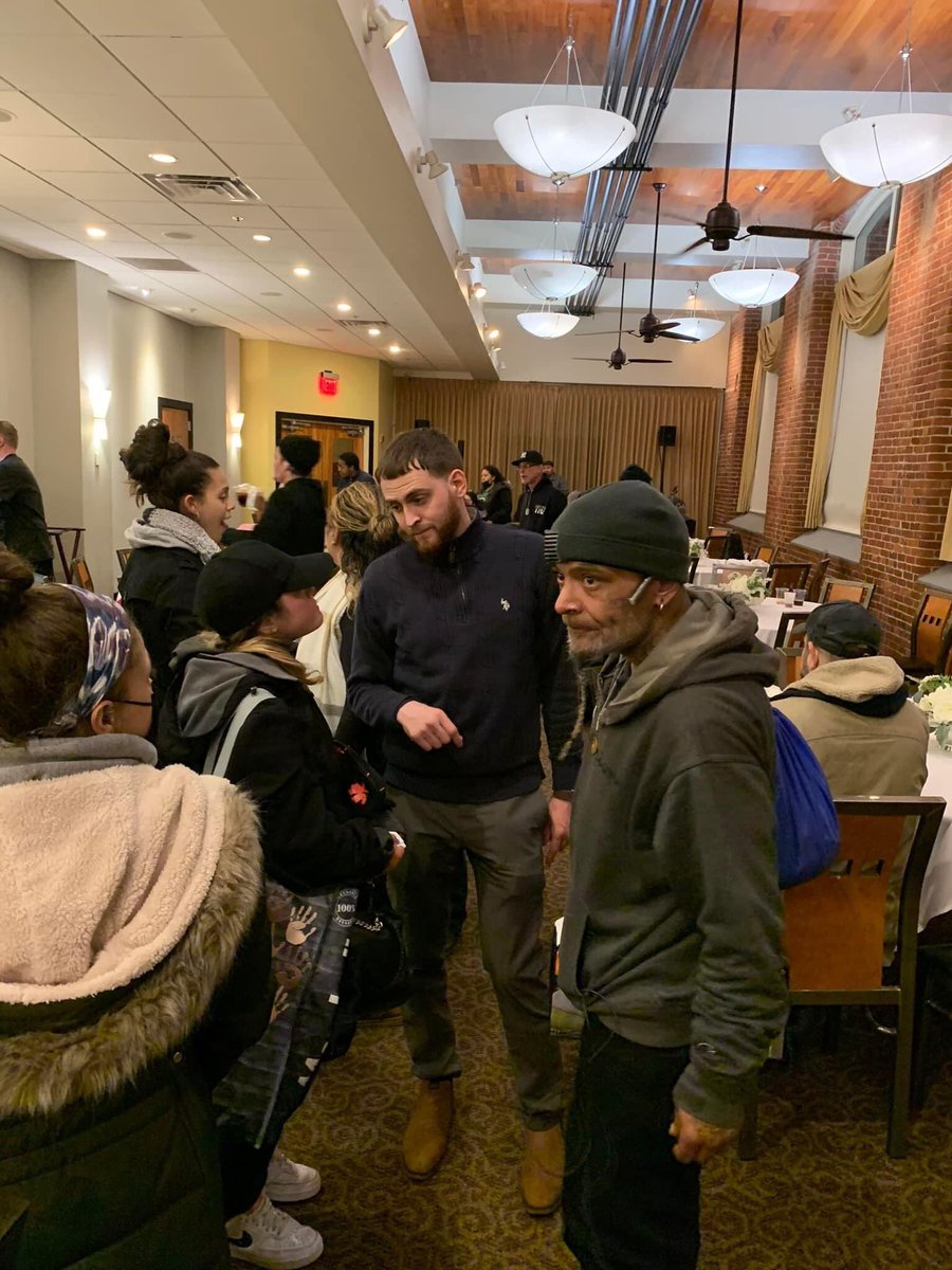 MichaelGorman4's tweet photo. I get Goosebumps thinking of last night. Salvatore’s Restaurant in Lawrence held our TMF Dinner for the homeless inside for fine dining. I looked around at the Lost souls battling addiction and homelessness with smiles on their faces for those 2 hours as we spent time as a family https://t.co/ORYD7vP6iw