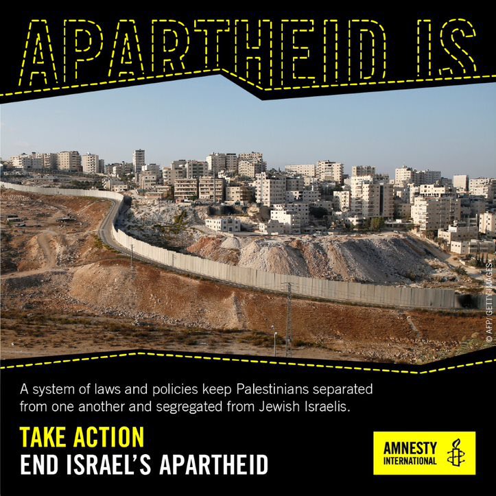 amnesty's tweet image. The Israeli Knesset has reauthorised a law which bans Palestinians from gaining citizenship or residency in Israel through marriage. This brazenly discriminatory law means more Palestinian families will be torn apart.

Join our 🌍 call to end apartheid: amn.st/6017KOo4X✊