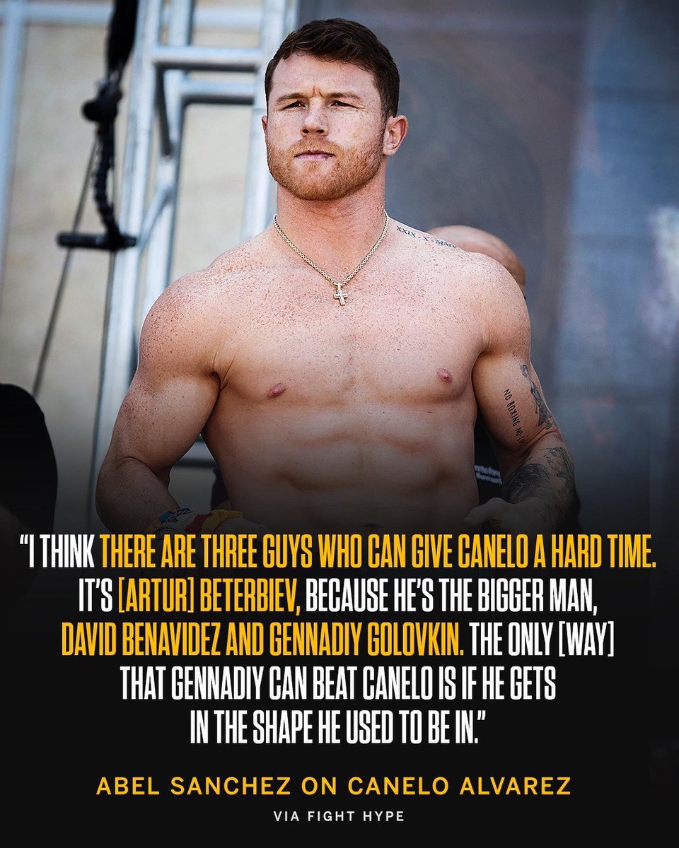ESPNRingside's tweet photo. Longtime boxing trainer Abel Sanchez believes only three fighters give Canelo a run for his money — do you agree? 🤔 https://t.co/nL5Wsx89tr