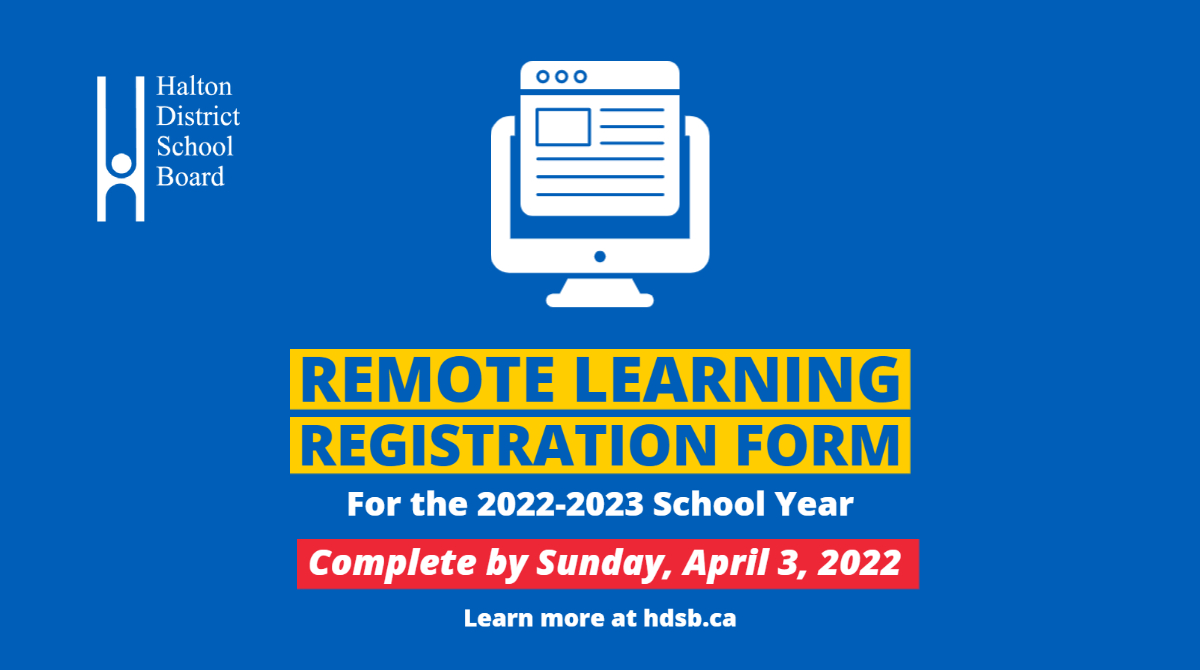 Students have the option to learn in-person or remotely in the 2022-2023 school year. If you require the Remote Learning Model, complete the Remote Learning Registration Form by April 3.

Learn about #HDSB Learning Models for 2022-2023 and access the form: hdsb.ca/students/Pages…