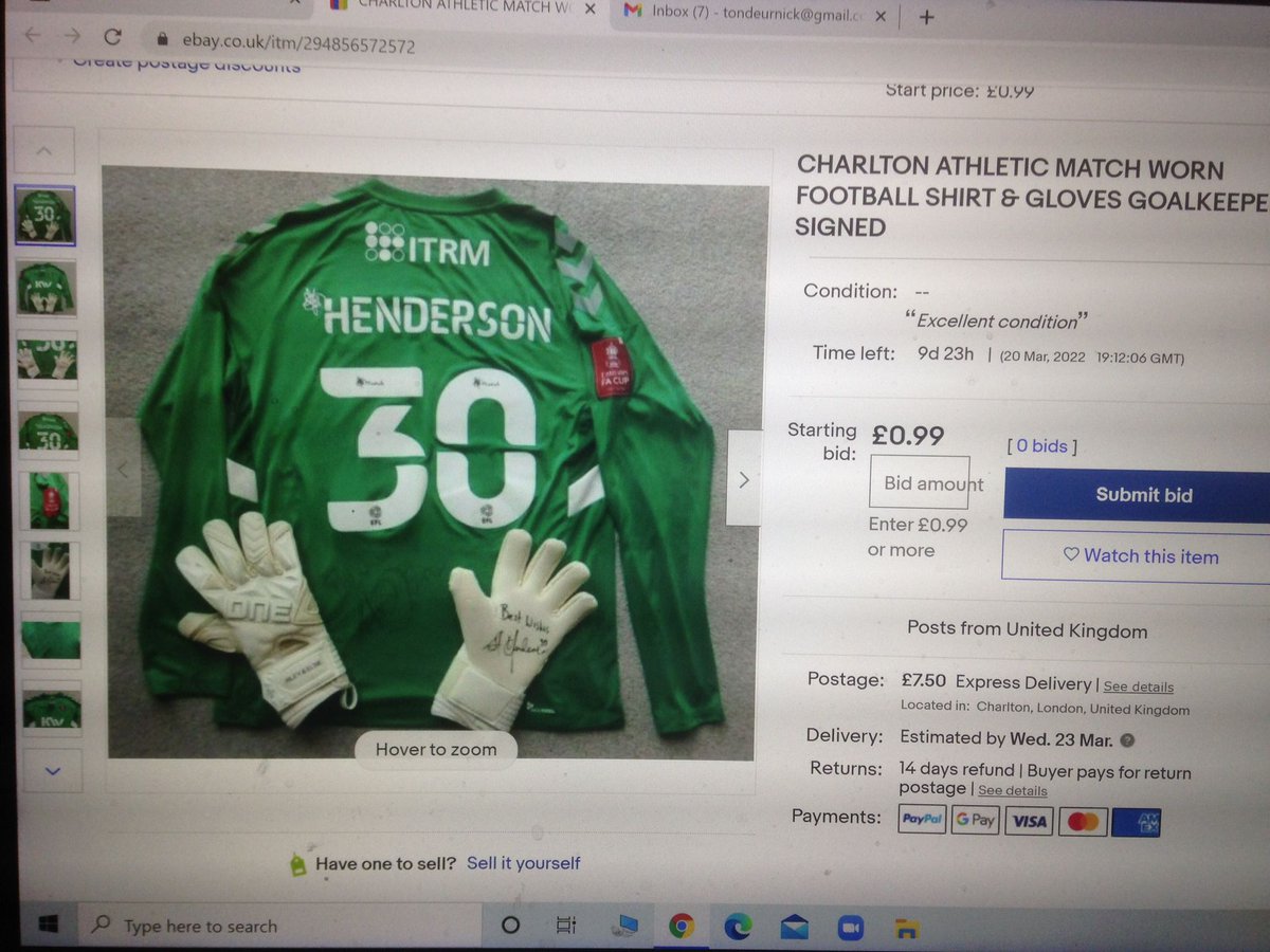 Unique #cafc shirt up for auction via the museum eBay site

Matchworn FA Cup shirt and gloves

Starts at 99p

All money raised going to the Upbeats

Please retweet