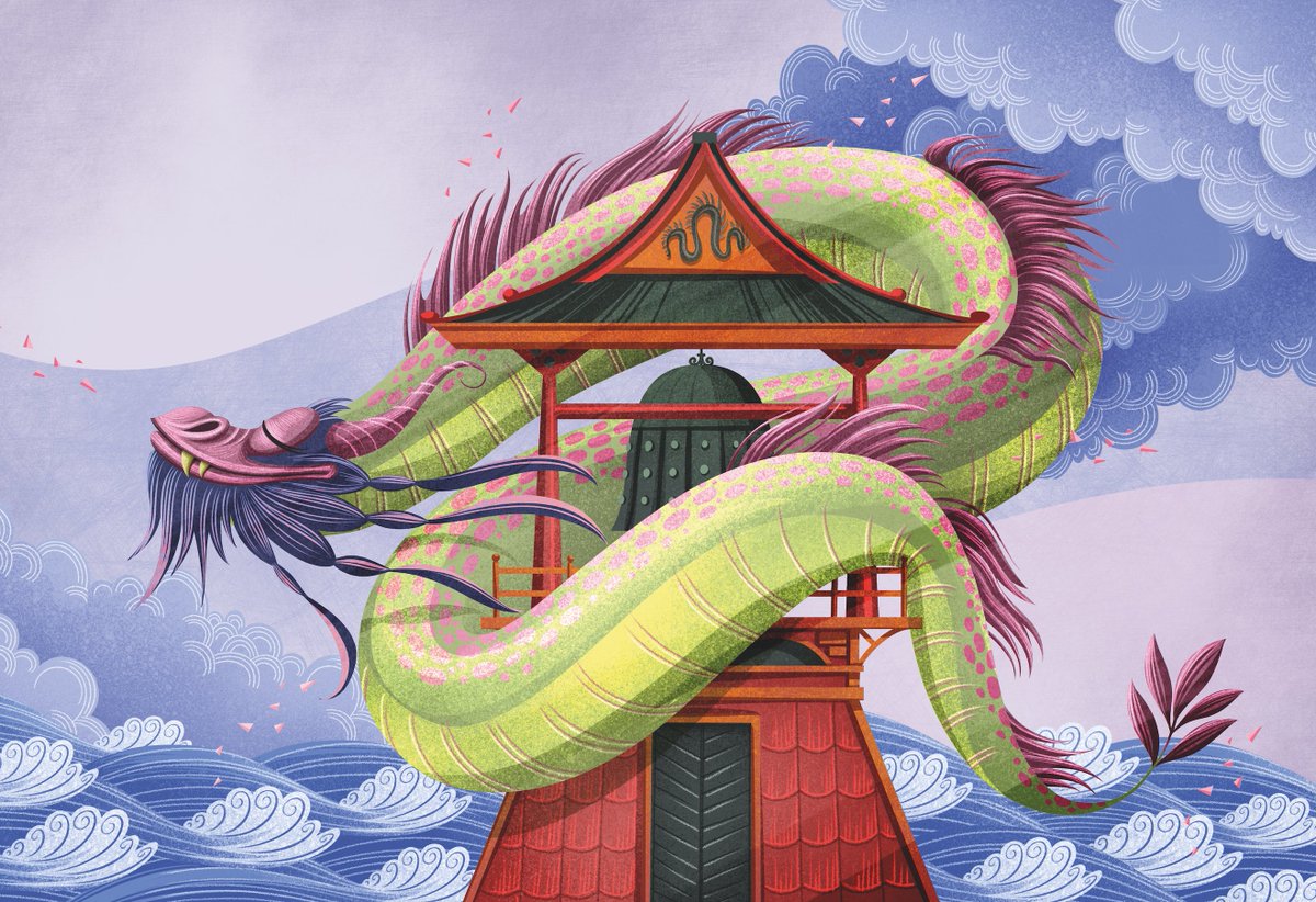 langanka's tweet photo. Hey lovely people!✨💜 Sorry for being so silent lately, I'm working on more book projects at this moment but I really miss you #NFTCommunity!!!💜 How are you doing?

– illustration from The Great Book of Dragon Legends published by White Star Kids https://t.co/il2TqglxVA