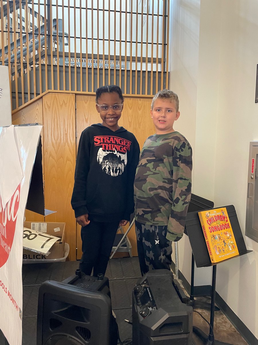 My 2 Music in Our Schools Month rockstars! They stole the stage today and made me so proud 🥰 <a href="/MPEScougars/">Manassas Park Elementary School</a>