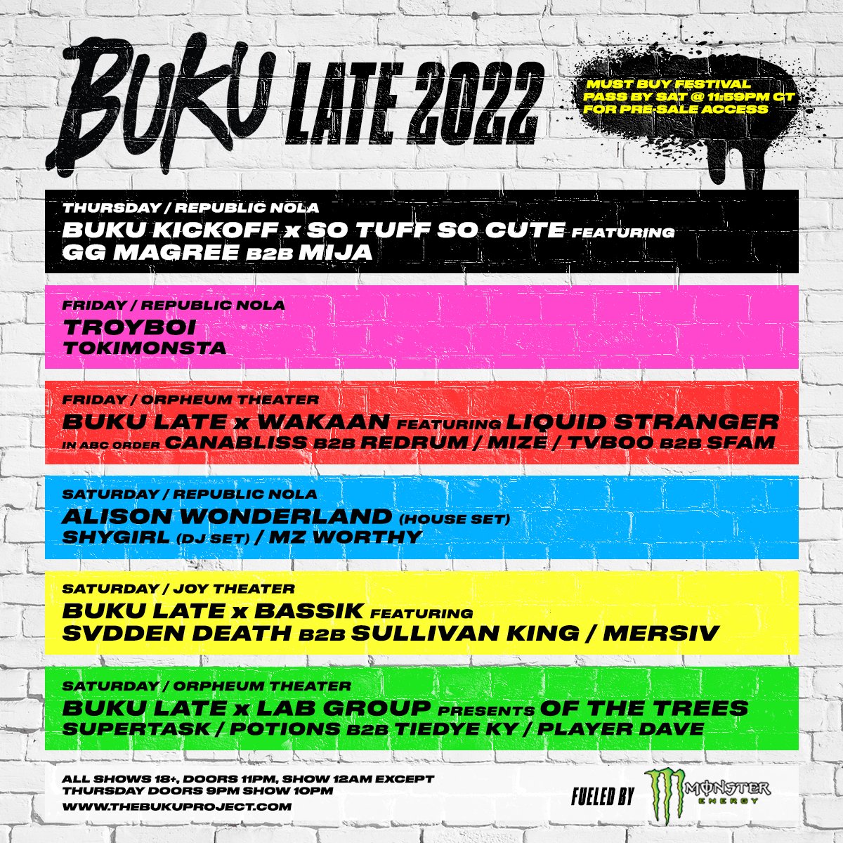 Buku Music Festival 2022 late night lineup
