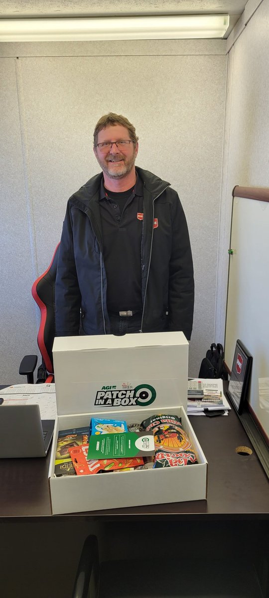 #Brier2022 George from RME Picture Butte is a big curling fan.  When he can't be at the Brier live he will have some snacks from the AGI Brier patch in a box to enjoy. <a href="/AgGrowthIntl/">AGI</a>