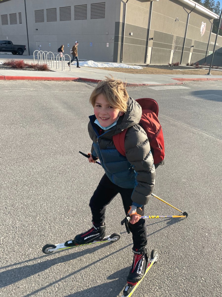 joel_werd's tweet photo. I have officially passed on my strange love of alternate ways to get to work/school/life. This particular mode of transportation is still one I need to personally complete. Way to go #bigtimelittles with the #rollerski to school. https://t.co/IFmq6PyLlo