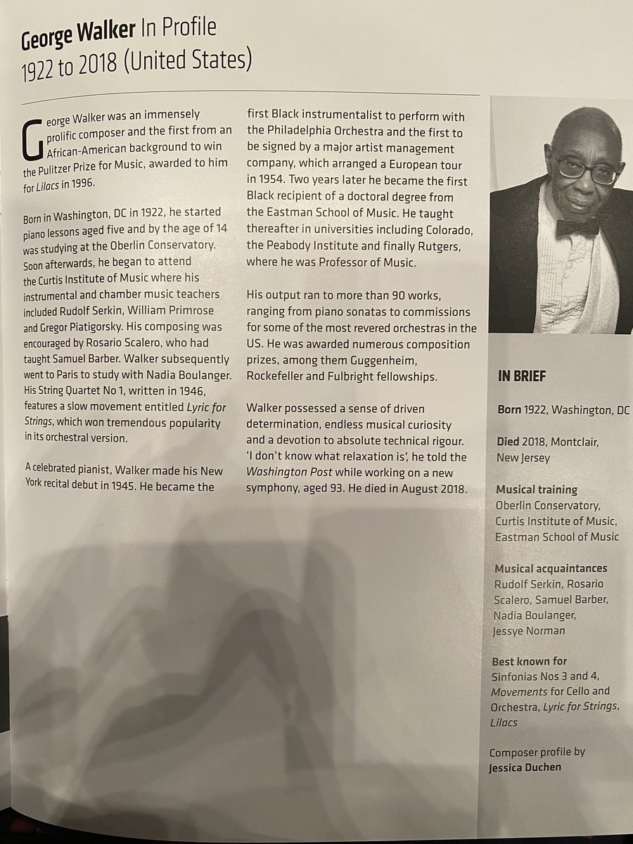 Wonderful LSO with London premiere of Lilacs; exceptional voice of Nicole Cabell &amp; maestro conductor Sir Simon Rattle. Composer George Walker first African-American to win Pulitzer for Music awarded for Lilacs!