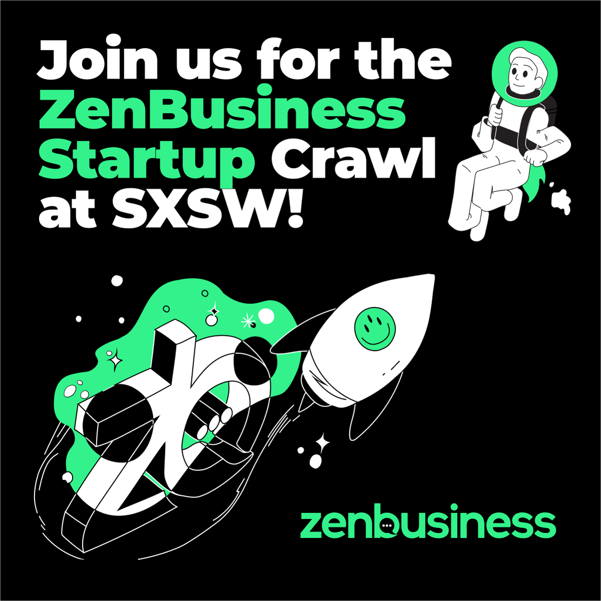 ZenBusinessInc's tweet photo. Only 1 day left until the ZenBusiness Start Up Crawl with @CapitalFactory! You still have time to join the biggest party for entrepreneurs at #SXSW2022. Attendance to #zbcrawl is free but you must register: https://t.co/vMCTTKjnzn 

#CFHouse #SXSW #SXSWtips https://t.co/PGG1RmrtNP