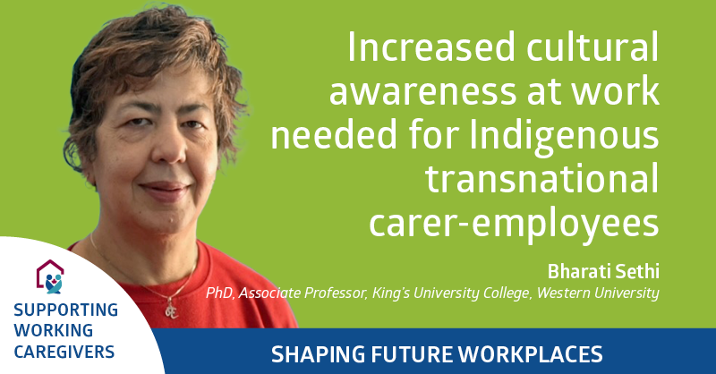 CarersCanada's tweet photo. This #research helps to inform policy & practice re the diverse needs of #Indigenous transnational #carer-employees. Read blog https://t.co/ePyfHXtyZY @kingssocialwork @KingsAtWestern @CIHR_IRSC @SSHRC_CRSH @ESDC_GC #careremployee #CarerStandard #PGProject https://t.co/AlZCv4PLnu
