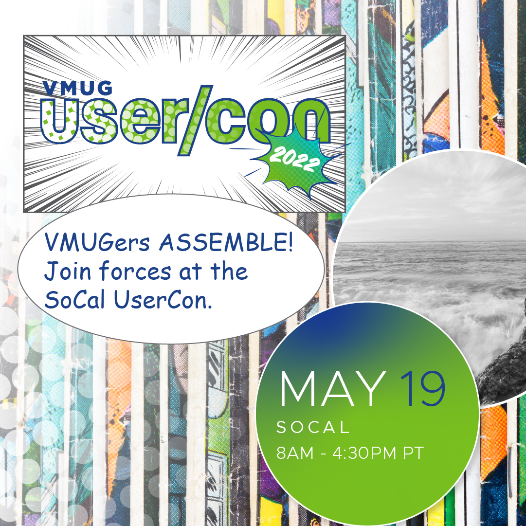 MyVMUG's tweet photo. Join us on Thursday, May 19th for an exciting comics themed on-site experience at the #SoCalVMUG UserCon! You may not be fighting crime in Gotham City at this UserCon, but you'll learn how to become the superhero of your company. Register today: https://t.co/HGXFh0dOjj https://t.co/wB0KqTjH0y