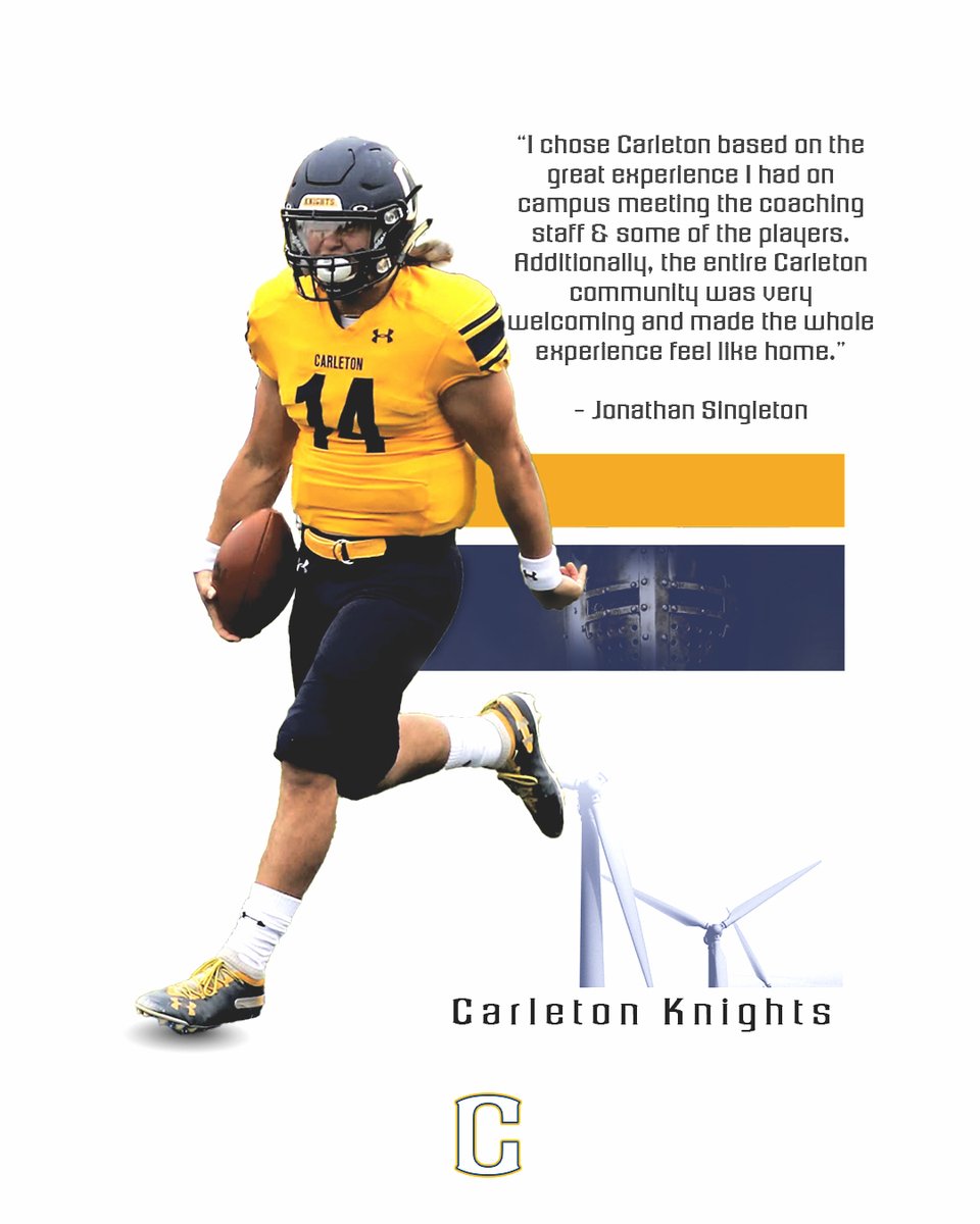 CarletonFB's tweet photo. Junior Quarterback Jonathan Singleton (San Martin, CA) shares what helped him choose Carleton! #KeepStackin https://t.co/omGKHNWmEW