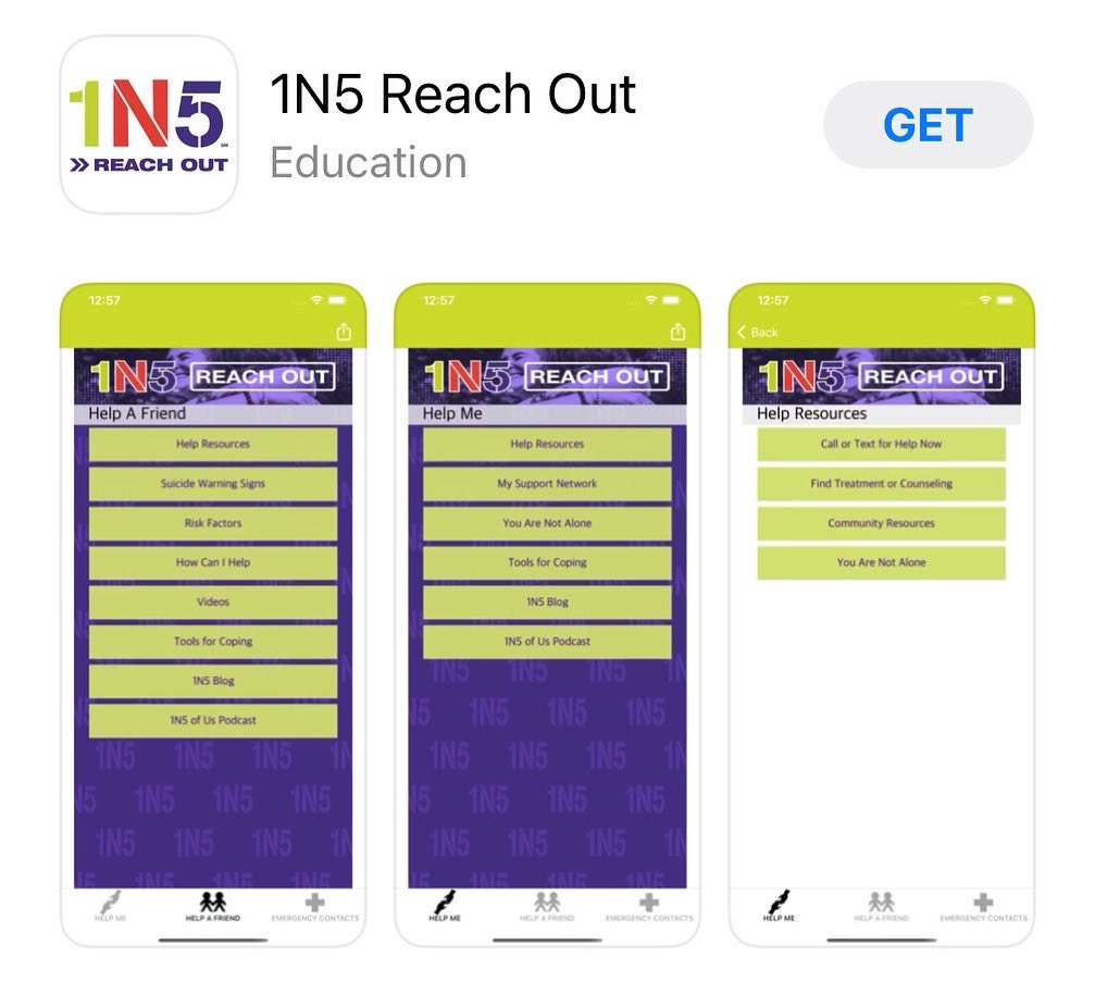 Our NEW #REACHOUT app is now available in the #AppStore + #GooglePlay! Grab it now and you’ll be prepared to help yourself or a friend who’s struggling with their #mentalhealth. #StopTheStigma #SaveALife