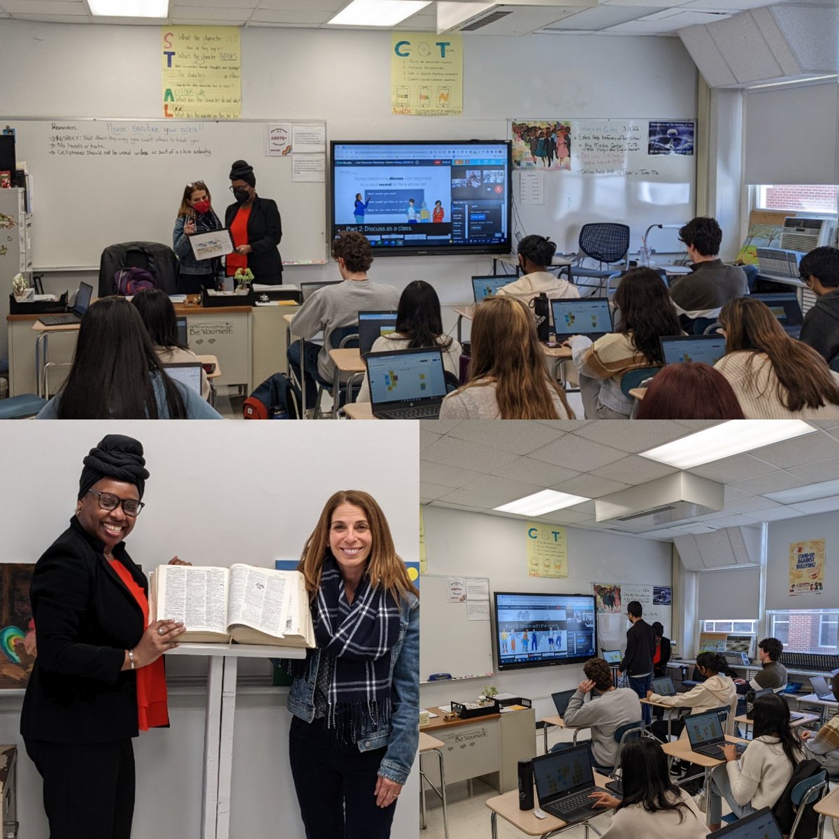 BSimpsonFRHSD's tweet photo. @FBHSColonials AP Lang students/teachers were 1 of 3 schools selected in the country to participate in @NYTimesLearning "Live Classroom Workshop: Opinion Writing" with Editorial Board Member @MaraGay! 40 countries &amp; nearly all 50 states. Thank you @nytimes! #TheRegional @FRHSDSup https://t.co/guPyERvdle