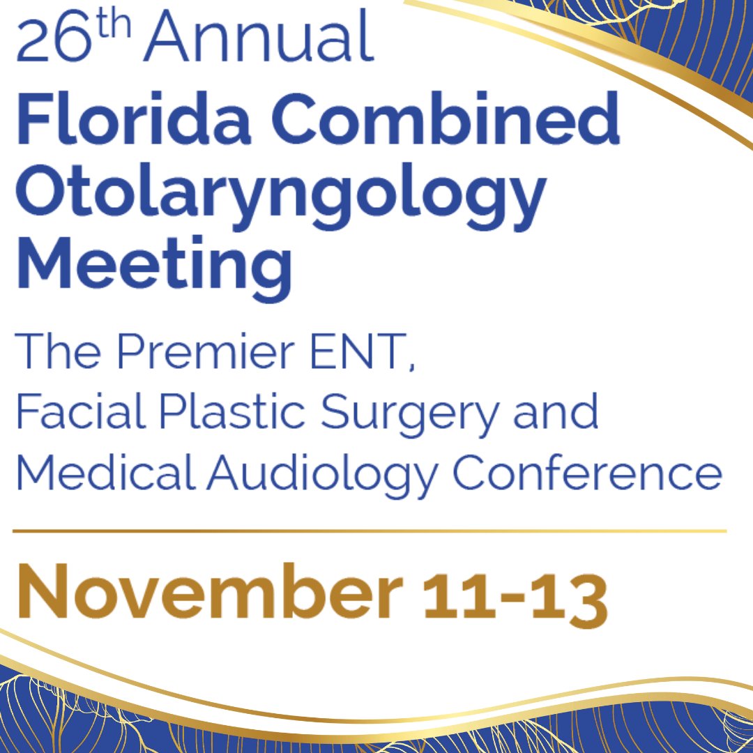 Save the Date for #FCOM2022! November 11-13 at @TheBocaRaton Check bit.ly/3Bm9Ceq for updates! 

#medicalaudiology #medaudpro #otolaryngology #NFOENT #advancedpracticeproviders #OnlyAtTheBocaRaton