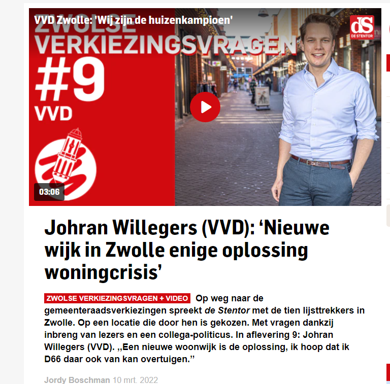 Over de stelling van <a href="/VVDZwolle/">VVD Zwolle</a> in <a href="/ds_Zwolle/">deStentor_Zwolle</a>:
- Tot 2030 zijn er in Zwolle 10.000 woningen nodig
- Zwolle heeft plannen IN de stad voor ruim 12.000 huizen! 
Een nieuwe weiland-wijk is dus NIET nodig. 
<a href="/D66Zwolle/">D66Zwolle</a> wil daarom groene randen behouden.