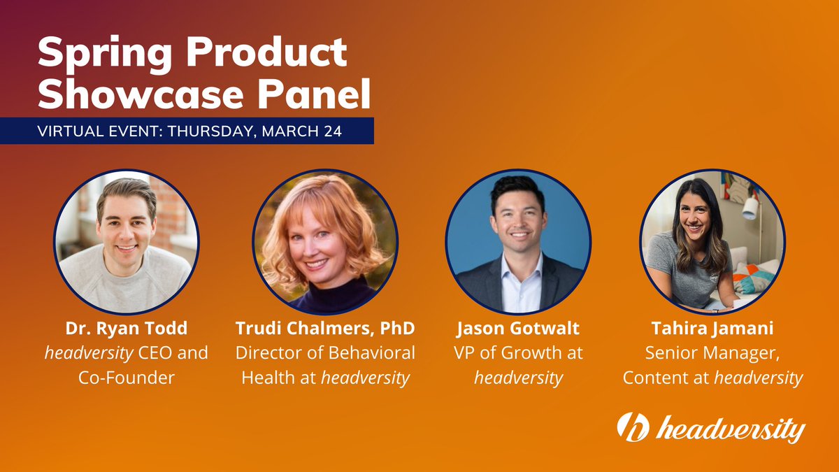 headversity's tweet photo. Meet our expert Spring Product Showcase panel, and get some insights on the latest technology and innovation that we're working on at #headversity!

Save your seat for our March 24th Showcase at https://t.co/nPKP7IalfX https://t.co/7rd6wEIwhl
