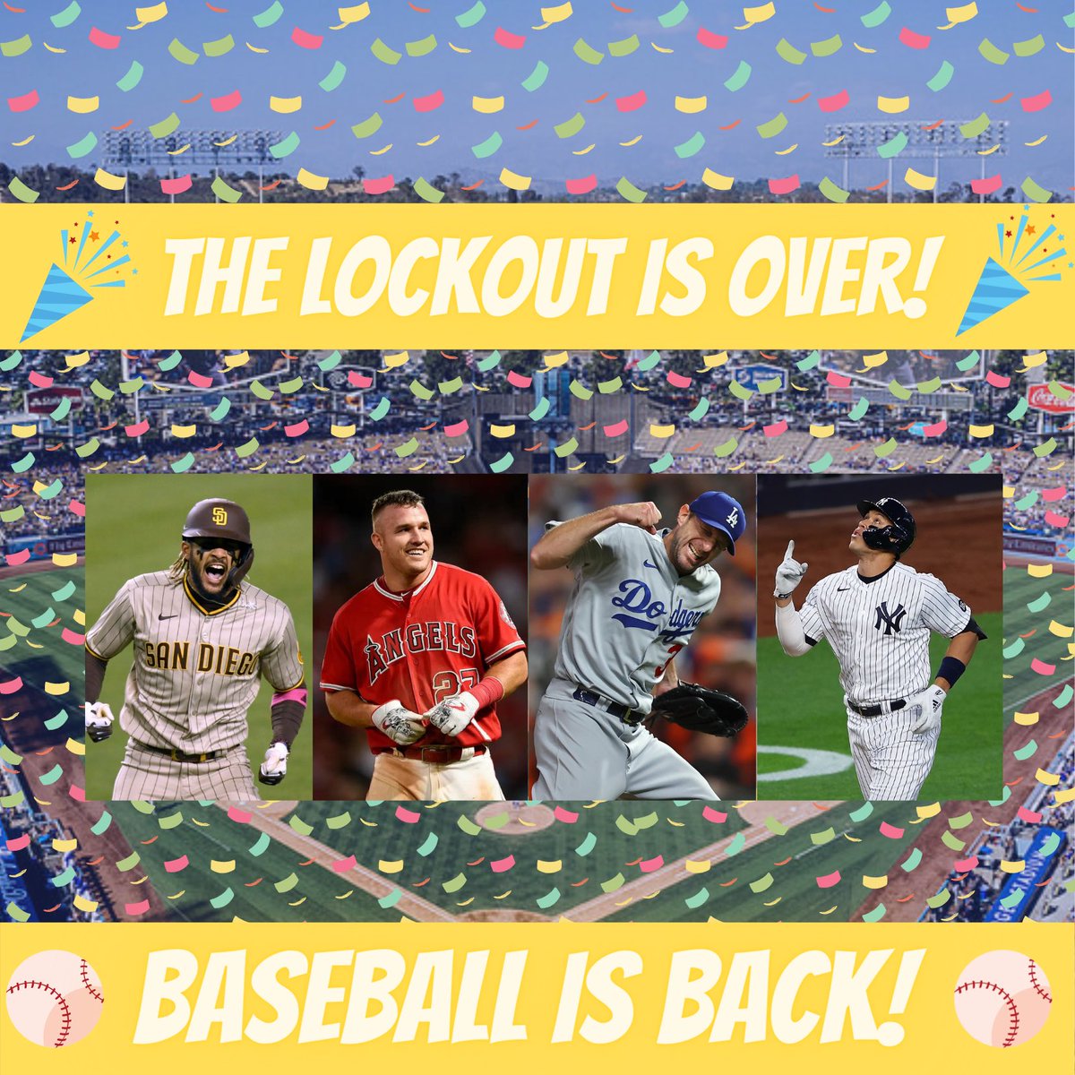 BellyUpBaseball's tweet photo. Baseball is back! The union and the league have agreed to a deal! #MLB #BaseBall #lockoutover #openingday https://t.co/Ru0KjFZjrI