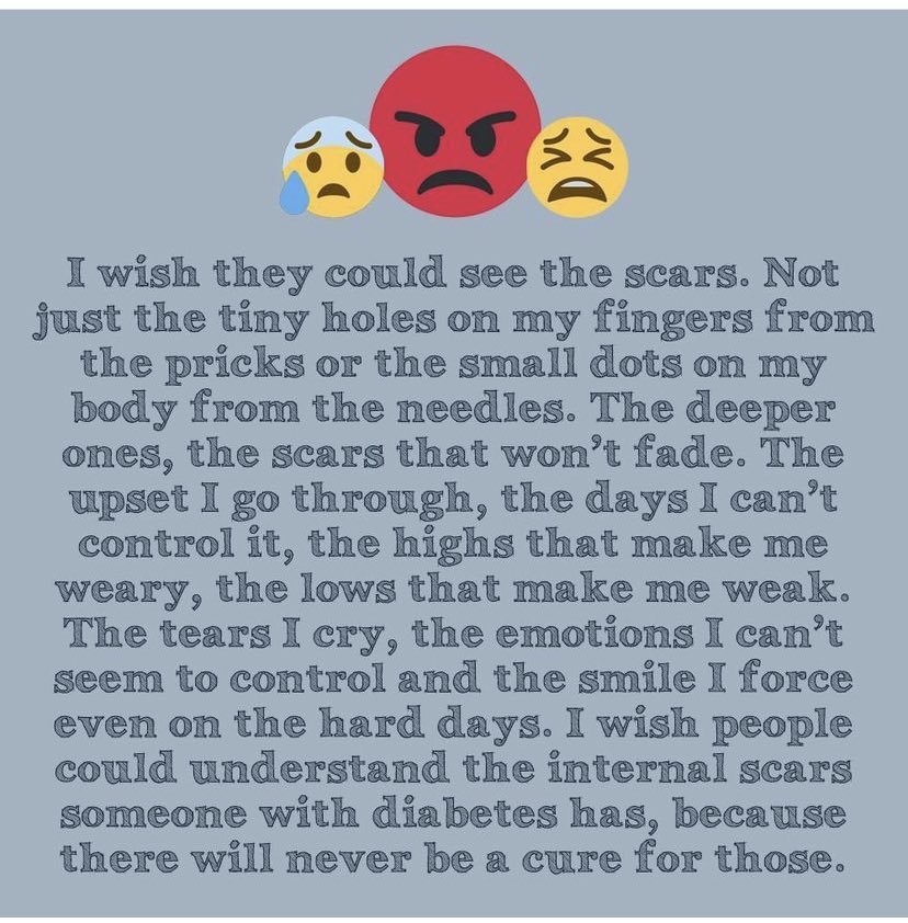 mrunnergirl's tweet photo. Find a DAMN cure! I want to live in a world without #T1D #type1diabetes #findacure #alltheemotions #itssheavyday #blueheartwarrior #diabetesforlife #INSULINFORALL @WebbfWebb π https://t.co/5yxyeT0Xuq