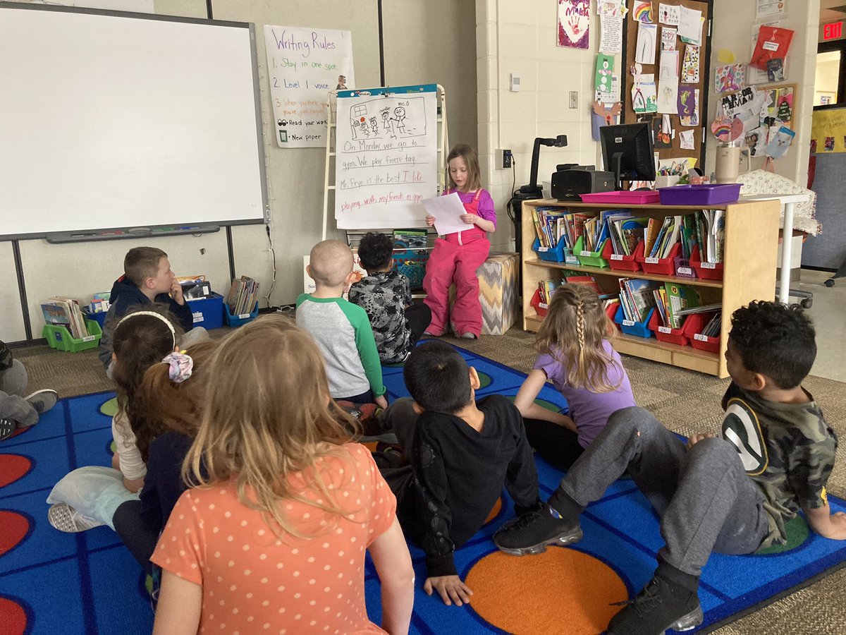 jrestock3's tweet photo. The power of author’s chair and students reflecting on each other’s writing @Mike_Ell96 @HadfieldHuskies https://t.co/MH6gt3sbaq