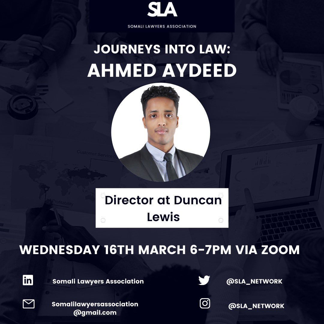 Our next webinar will be with Ahmed Aydeed, award-winning director at Duncan Lewis, who will be giving us an insight into a career in the public law sector. 

Sign up by becoming a member using the link below - THIS IS NOT ONE TO MISS‼️

lnkd.in/dirzPA5W