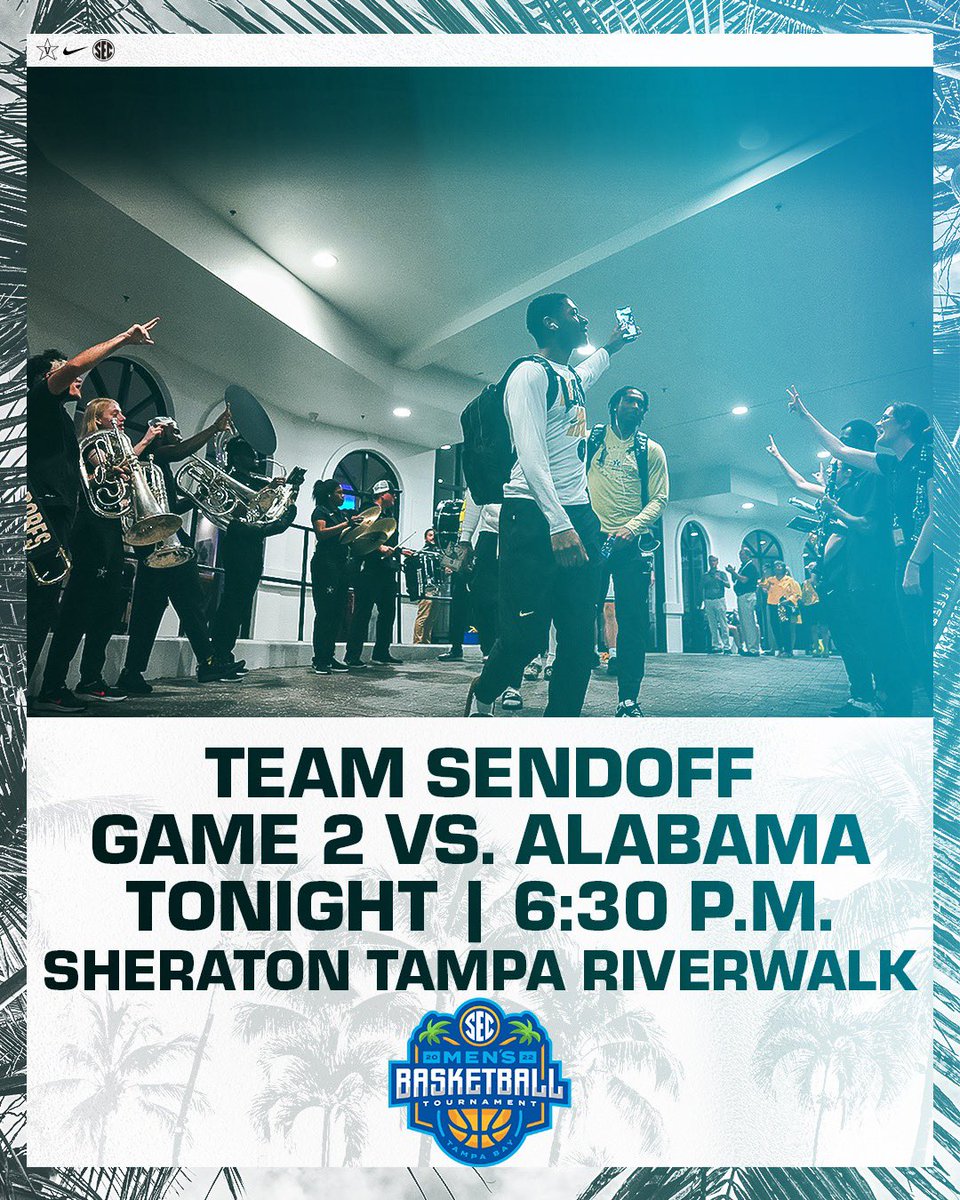 Vandy Black & Gold Club (@vandybgclub) on Twitter photo Tampa area alumni and fans, join us from 5-7 p.m. tonight for a pregame mixer at the Sheraton Tampa Riverwalk. Then cheer on <a href="/vandymbb/">Vanderbilt Men's Basketball</a> team as they make their way to the arena ⚓️ #SEC 🏀 Tampa area alumni and fans, join us from 5-7 p.m. tonight for a pregame mixer at the Sheraton Tampa Riverwalk. Then cheer on <a href="/vandymbb/">Vanderbilt Men's Basketball</a> team as they make their way to the arena ⚓️ #SEC 🏀
