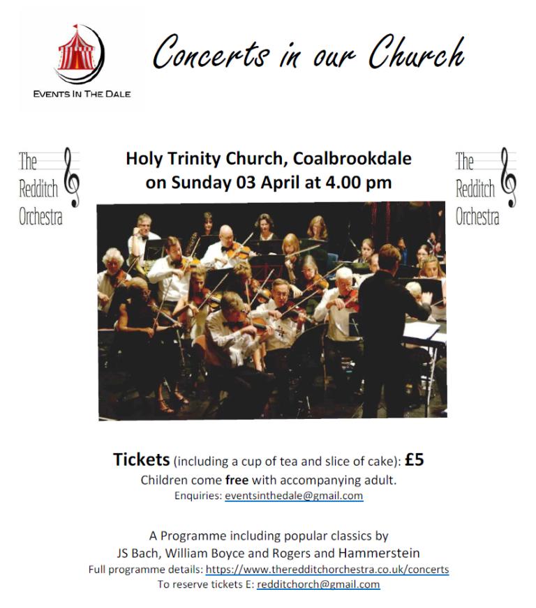 RedditchOrch's tweet photo. Very excited to play for our friends @ Events in the Dale in Coalbrookdale next month - our first concert since covid hit. Do come and join us for music, tea and cake if you can. https://t.co/k5hwnUlUGN