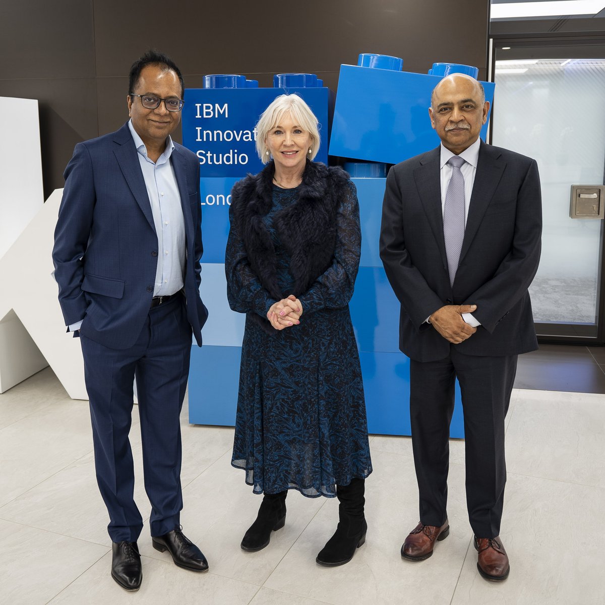 Delighted to welcome Secretary of State for <a href="/DCMS/">Department for Culture, Media and Sport</a> <a href="/NadineDorries/">Rt Hon Nadine Dorries</a> to <a href="/IBMUKI/">IBM United Kingdom and Ireland</a> &amp; host our Chairman and CEO <a href="/arvindkrishna/">Arvind Krishna</a> in our new London home. Great to connect about UK business, our position as a leading tech innovator in society &amp; our ongoing commitment to the market #IBMToday