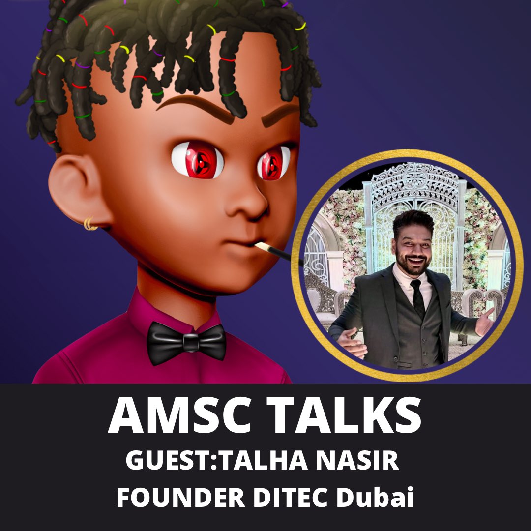 Our first AMSC TALKS will be this sunday at 10PM DUBAI time. 

Our guest is Talha Nasir, a friend of mine, Arab Meta holder and bsuinessman, who will share with us his story and advices in his industry ! 

SUNDAY 10 PM DUBAI TIME