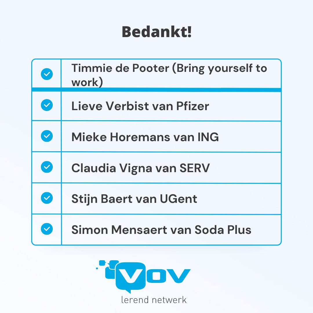 De VOV-Book &amp; Breakfast én de VOV-Pitstop over 'Vaardigheden' zitten erop. Bedankt aan alle sprekers voor de inspirerende sessies en natuurlijk bedankt aan alle aanwezigen voor jullie boeiende vragen en enthousiaste medewerking!

#kennisdelen #lerenenontwikkelen #vaardigheden