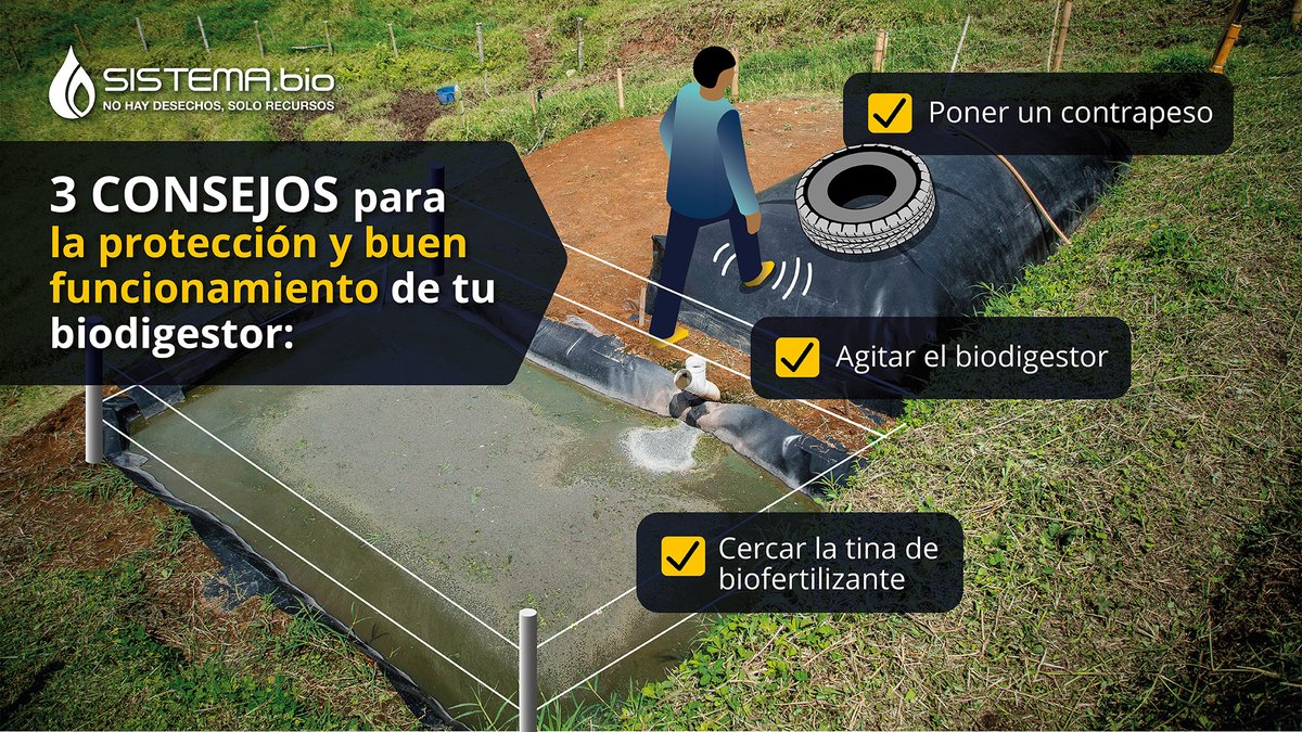 Te compartimos 3 consejos para el buen funcionamiento de tu biodigestor: #Biogás #CreandoValorDelDesecho #Biodigestor