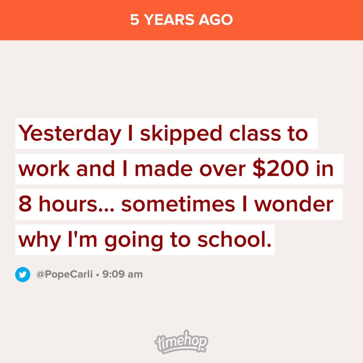PopeCarli's tweet photo. It’s worth it people!! Get that degree! https://t.co/dVZeTkKIUJ