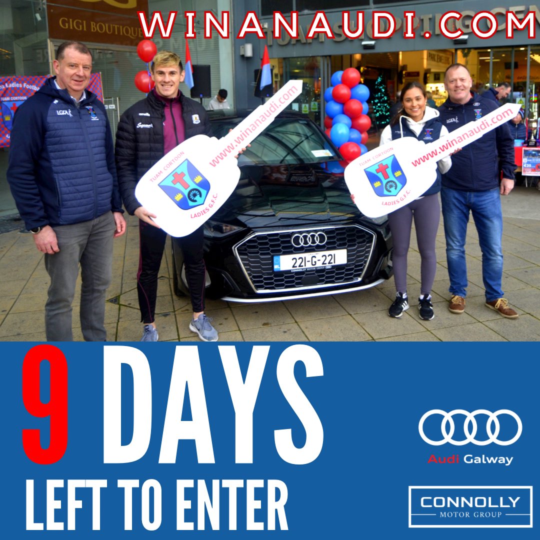 TuamCortoonLGFA's tweet image. 9 DAYS LEFT 🔵🔴🚙 ➡️ winanaudi.com

Huge thank you to everyone for the support so far as we look forward to the LAST WEEEKEND between now and the draw.

Limited Tickets selling fast! Be in with a chance to drive away in a BRAND NEW AUDI #raffle #cardraw #competition