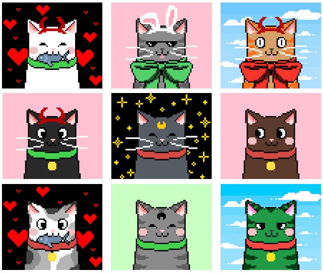 Matonana_p's tweet photo. 🐱New Cute Pixel Cat Avatars - #150 - 159 are dropped🐈

✨Available on #opensea ✨

0.002 - 0.005 ETH [polygon]

https://t.co/19dx4N1Lvk

#polygonNFT #NFTs #NFTArtist #NFTArt #NFTCommunity  #NFTCollection #NFTCollector #OpenSeaNFT https://t.co/9XLLVZMgC1