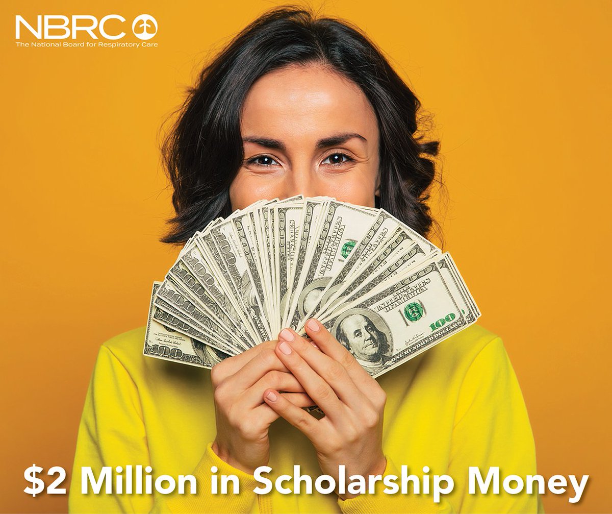 NBRC_tweets's tweet photo. We're excited to announce we'll be giving away $2 million in #scholarship money! As part of our 2022 Choose to Give initiative, each program accredited by CoARC will receive $5,000. Learn more here: https://t.co/eLQDlzssAH #ExcellenceDefinesUs #respiratorytherapists https://t.co/y6bAHezzG9