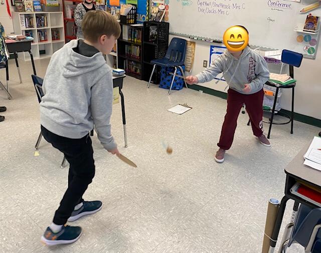 Nwesnh's tweet photo. As NWES 5th graders immerse themselves in a unit on colonialism and early America, students are presented with a wonderful opportunity to experience and play some games from the 17th and 18th century! #oldschool #colonialamerica #noplaystation #playandlearn https://t.co/1Z9aVcT55d