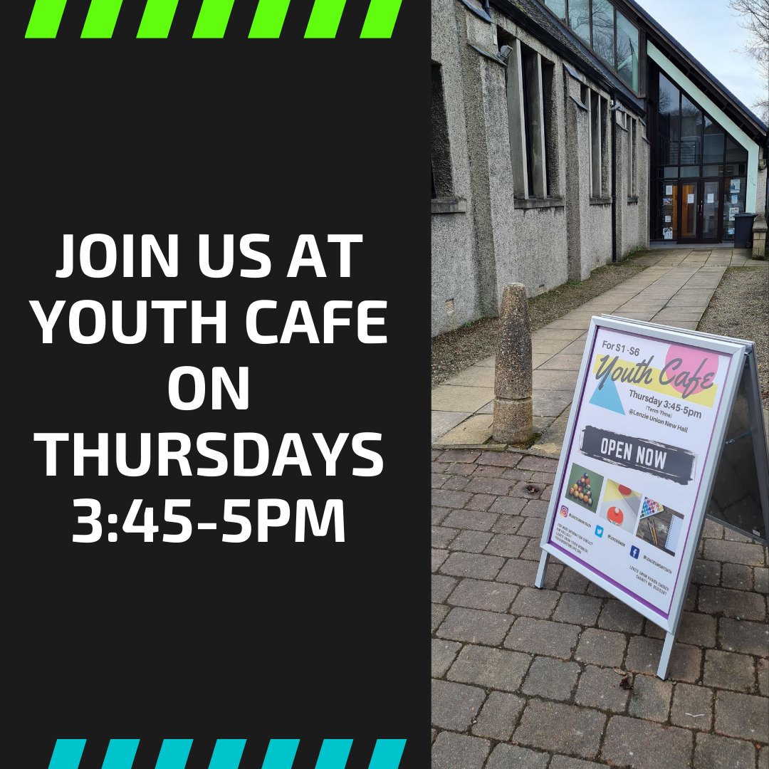 LenzieUnion's tweet photo. We are opens on Thursday from 3:45-5pm for Young People in S1 - S6 to join us for Youth Cafe. https://t.co/6FGtsPlBgD