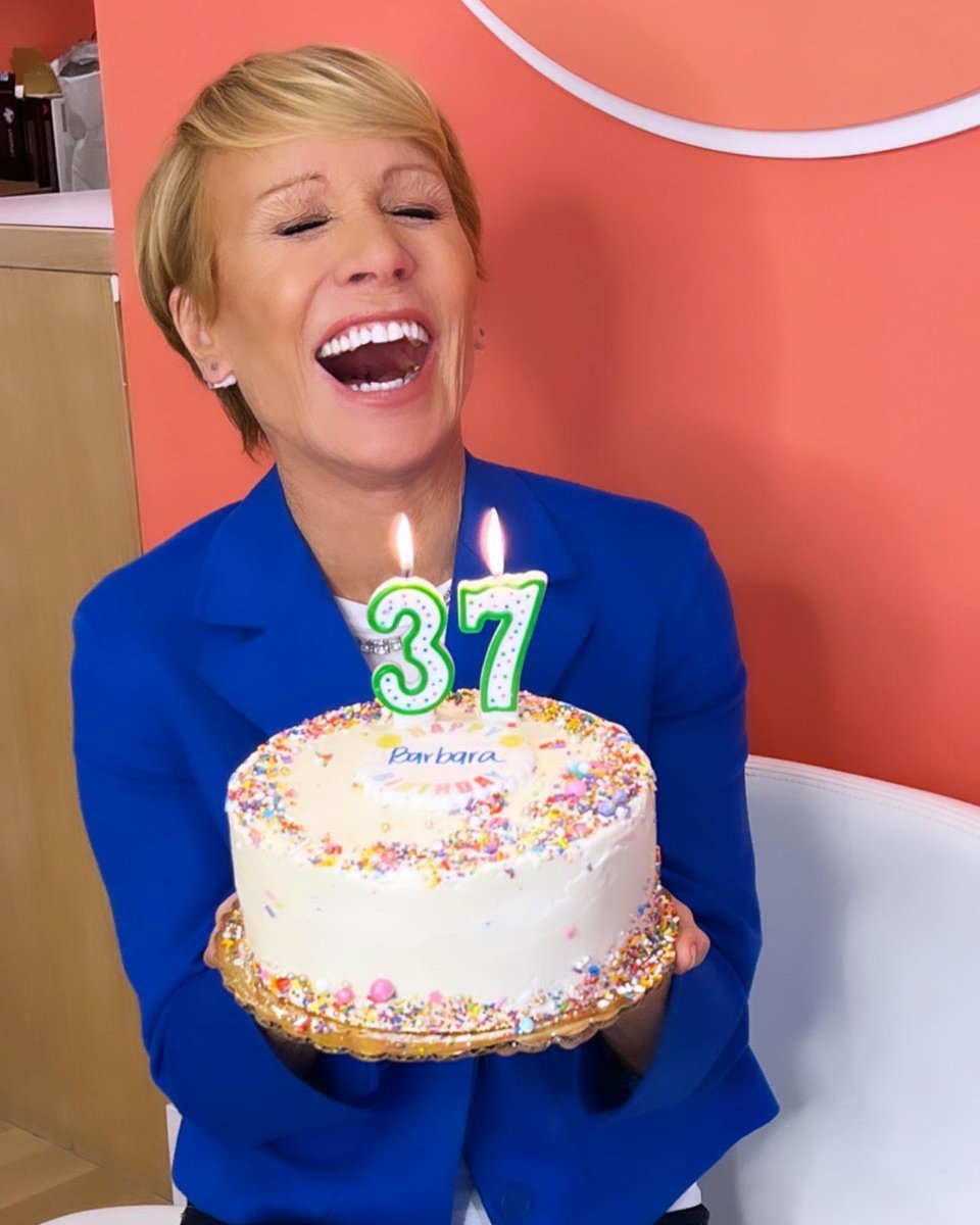 BarbaraCorcoran's tweet photo. I’M -7̶3̶- 37 TODAY! https://t.co/sCe1d4OW03