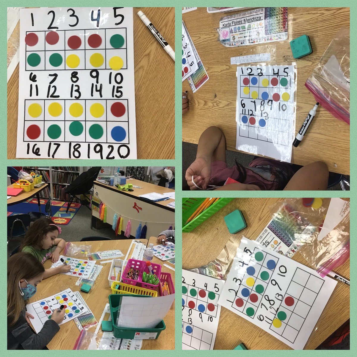 In kindergarten we have been working to build and write numbers using ten frames as we count all the way to 2️⃣0️⃣!