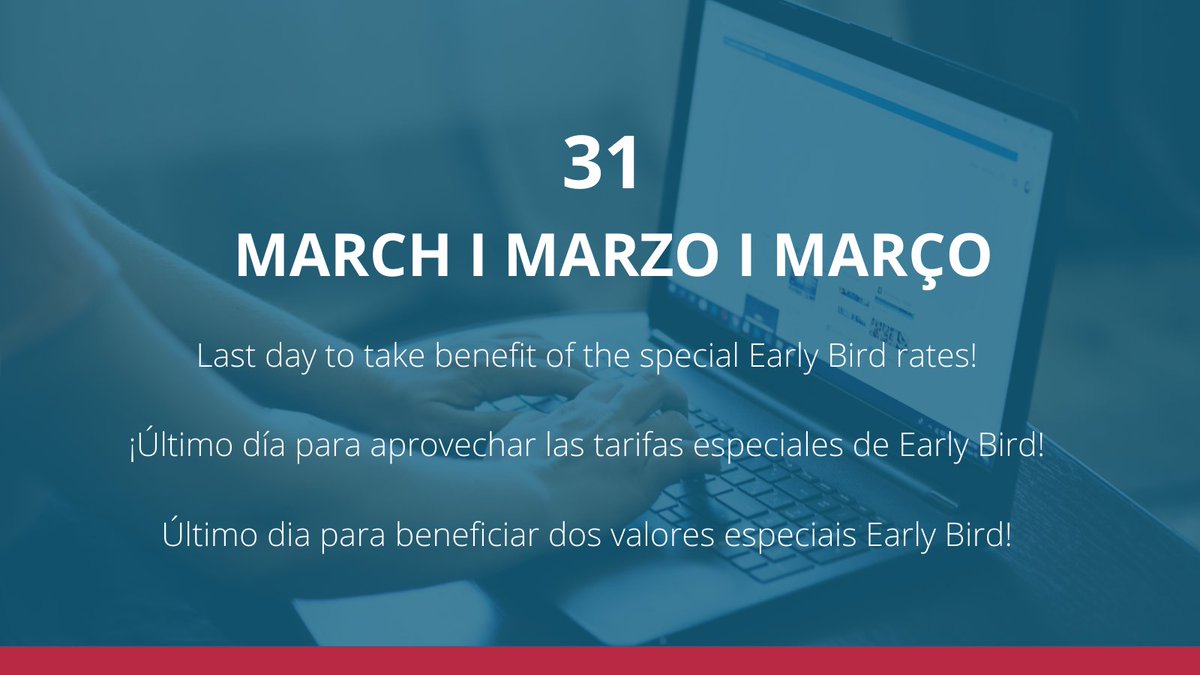 ipracinder2022's tweet photo. 📅Register now - 31 March is the deadline for Early Bird Registrations I  Inscríbase ahora - 31 de marzo es la fecha límite para las inscripciones Early Bird I Registe-se agora - 31 de Março é a data limite para as inscrições Early Bird

🔗[link bio]

@ipracinder #CinderPorto2022 https://t.co/UDujCqx4HQ