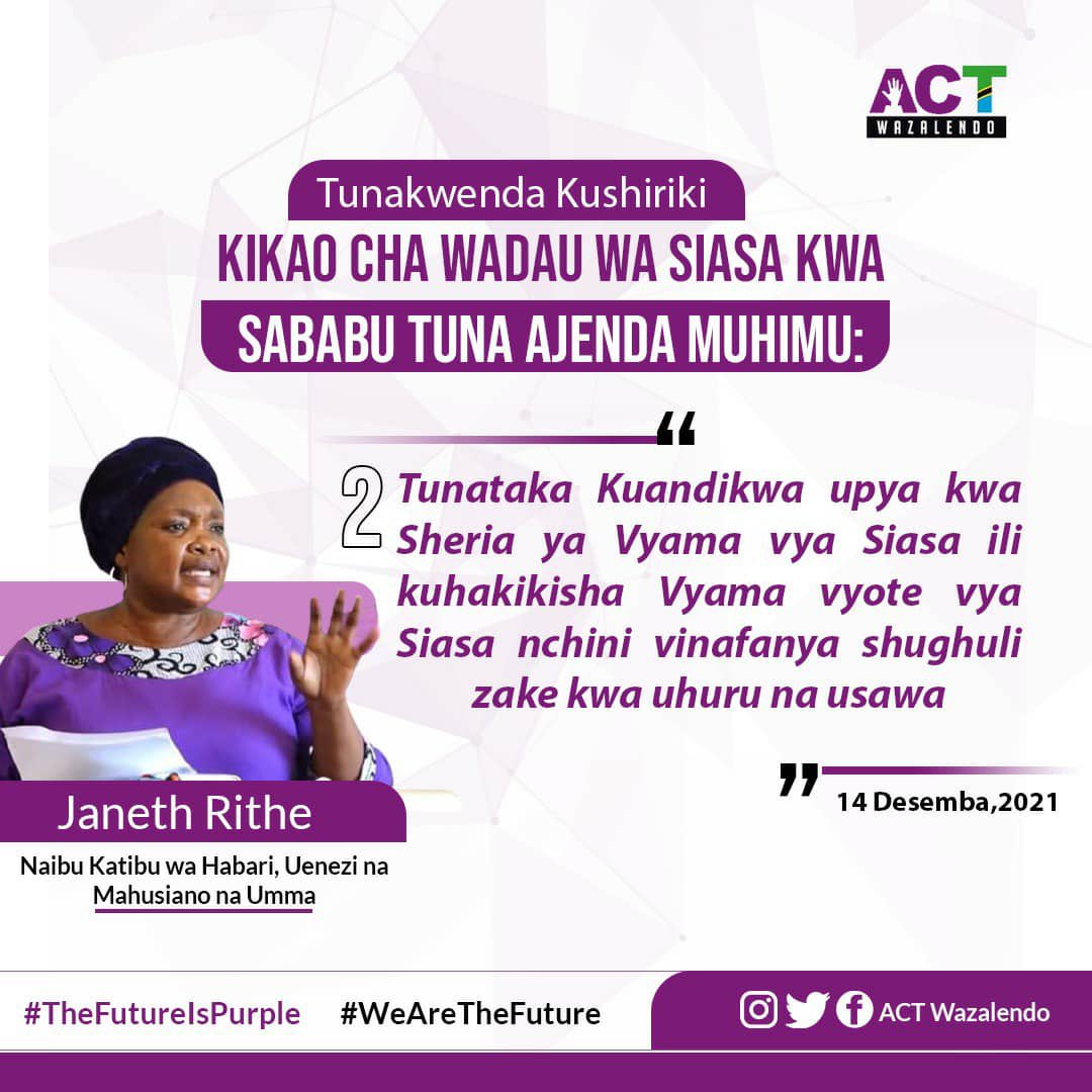 MuthembaA's tweet photo. Wakati @ACTwazalendo wanatuaga kuwa wanakwenda Dodoma kwenye Mkutano wa Wadau 15-17/12/2021 walitaja mambo 4 ya kufanyiwa kazi
Katika mambo hayo 4; 

- 1 limetekelezwa, 
- 2 utekelezaji unaendelea
- 1 halijatekelezwa kabisa 

Bwana @ThabitSenior #Ngogwe wanajua watendalo https://t.co/vON3aPHHge