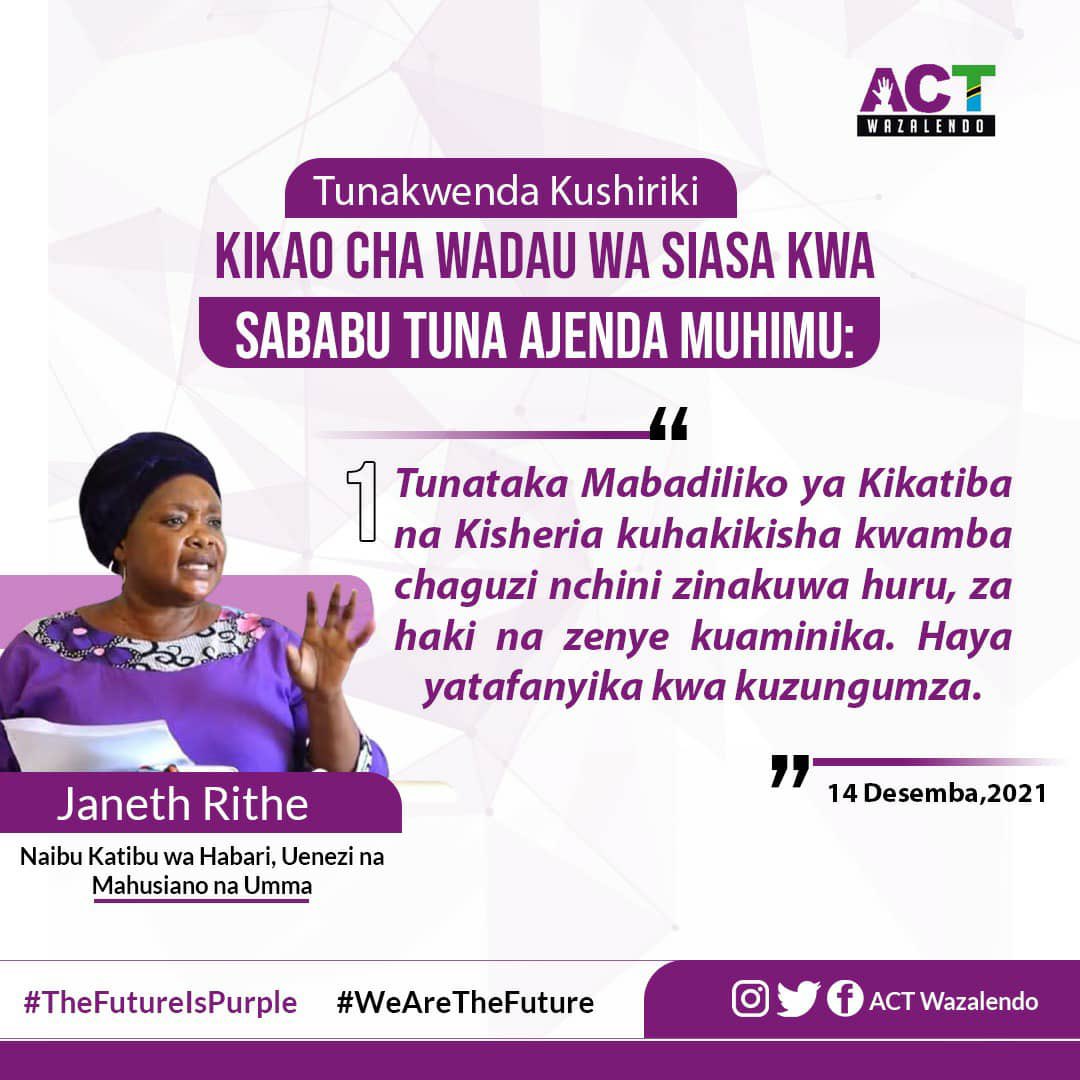 MuthembaA's tweet photo. Wakati @ACTwazalendo wanatuaga kuwa wanakwenda Dodoma kwenye Mkutano wa Wadau 15-17/12/2021 walitaja mambo 4 ya kufanyiwa kazi
Katika mambo hayo 4; 

- 1 limetekelezwa, 
- 2 utekelezaji unaendelea
- 1 halijatekelezwa kabisa 

Bwana @ThabitSenior #Ngogwe wanajua watendalo https://t.co/vON3aPHHge