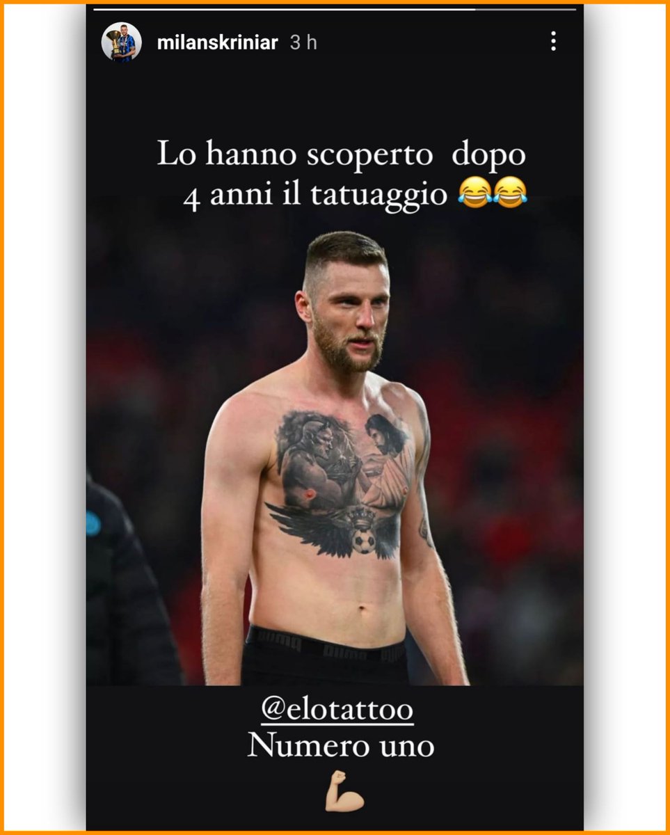tvplayofficial's tweet photo. ❓Vi piace il tatuaggio di #Skriniar? 

#LiverpoolInter https://t.co/bL76c2YKbs