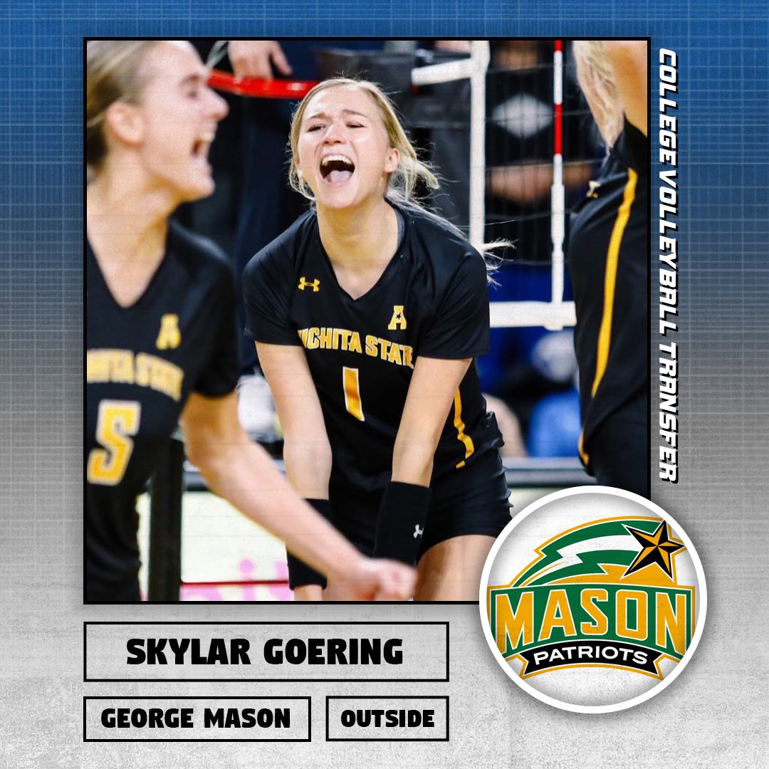 𝗩𝗼𝗹𝗹𝗲𝘆𝗯𝗮𝗹𝗹 𝗧𝗿𝗮𝗻𝘀𝗳𝗲𝗿

✏️: Skylar Goering
🏐: Outside Hitter
⬅️: Wichita State
➡️: <a href="/GoMasonWVB/">George Mason Women's Volleyball</a> 

#CollegeVBTransfers | #NCAAWVB