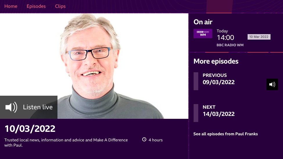 Have another listen to <a href="/akidney4simran/">akidney4simran</a> sharing her organ donation story &amp; talking about our new campaign #ORGANise with Paul Franks <a href="/bbcmtd/">BBC Midlands</a> on today's show. The segment runs 2.55-3pm. bbc.co.uk/programmes/p0b… #WorldKidneyDay2022 #WorldKidneyDay <a href="/NHSBT/">NHS Blood+Transplant</a> <a href="/NHSOrganDonor/">NHS Organ Donation💗🫀🫁</a>