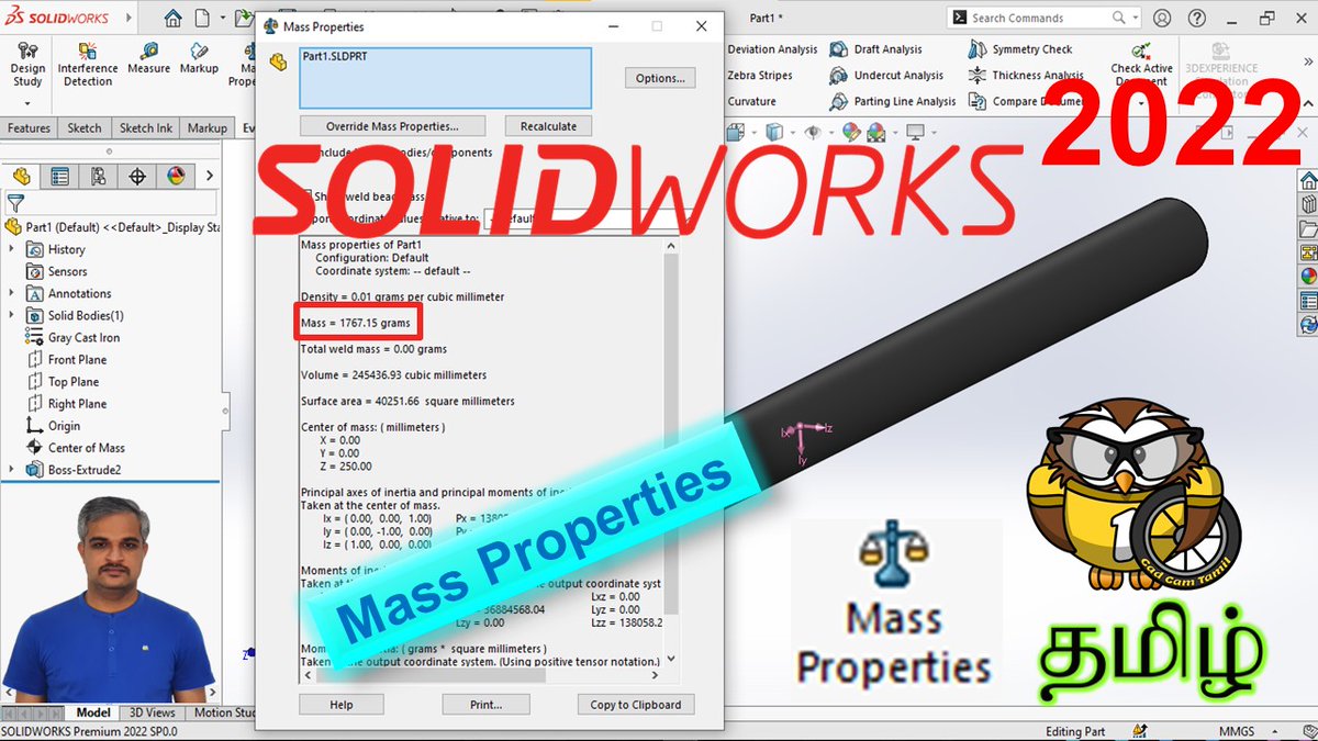 CadCamTamil's tweet photo. Video Coming Soon.... #CadCamTamil
#Solidworks
#SolidworksTamil
#MassProperties https://t.co/Uky1jCIHZp