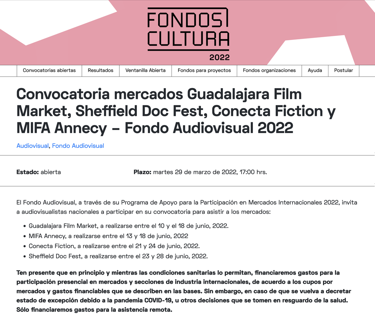 Animachi_ag's tweet photo. Se encuentra abierta la convocatoria para la asistencia presencial a mercados audiovisuales del 1er semestre, entre ellos MIFA Annecy.
Se puede postular hasta el martes 29 de Marzo de 2022, 17 hrs. en https://t.co/apodGqNEXN
#ChileanAnimation https://t.co/BQnhWP9WcY