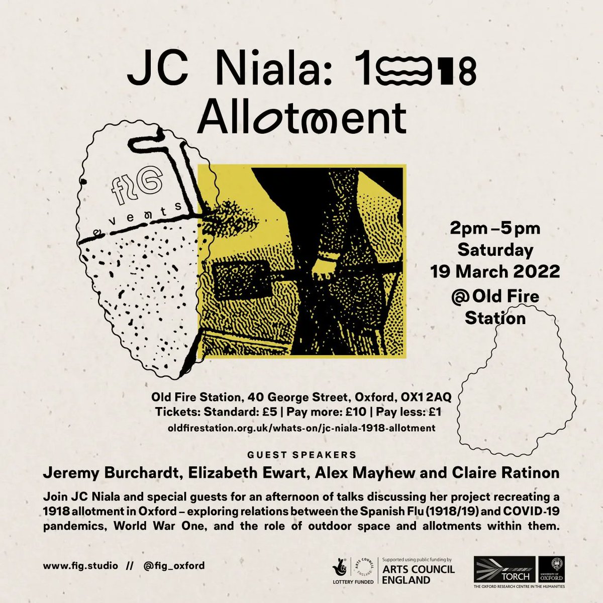 Join @jcniala and guests for a talk discussing her project recreating a 1918 allotment in Oxford: exploring relations between the Spanish Flu  and COVID-19 pandemics, World War One, and the role of outdoor space and allotments within the🌱 @Fig_Oxford 

buff.ly/35zO2Jr