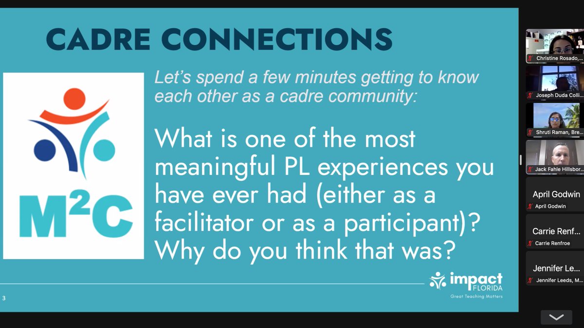 ImpactFla's tweet photo. Today, our #MathMaterialsMatter Cadre is talking about implementation of high-quality materials and the critical role of professional learning.
@UPDConsulting
@BrevardSchools
@CollierSchools
@sbhcschools
@HillsboroughSch
@MarionCountyK12
@MDCPS
@pascoschools
@OsceolaSchools https://t.co/8RwtD21hDg